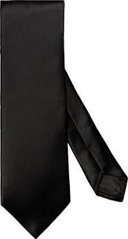 Eton Solid Black Silk Tie