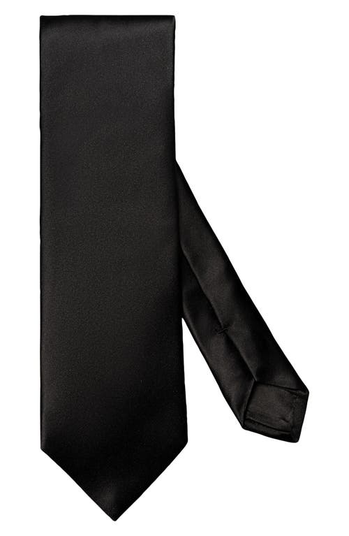 Eton Solid Black Silk Tie 