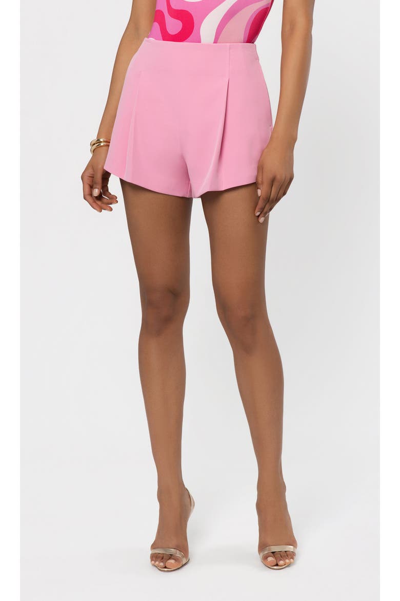 Carmine Crepe Shorts, Alternate, color, Pink Sorbet