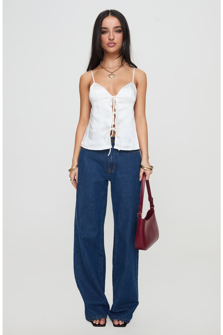 City Scene Tie Front Camisole, Alternate, color, WHITE