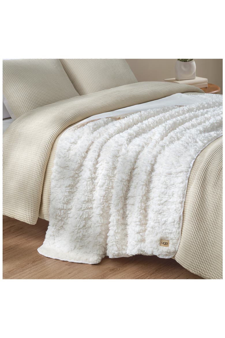 Shira Fleece Throw Blanket, Alternate, color, SNOW