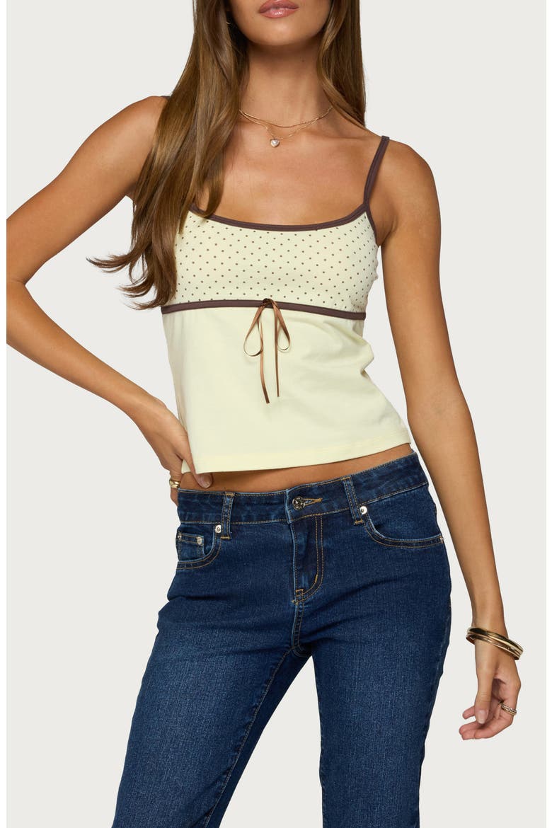 Rhoda Contrast Polka Dot Camisole, Main, color, YELLOW