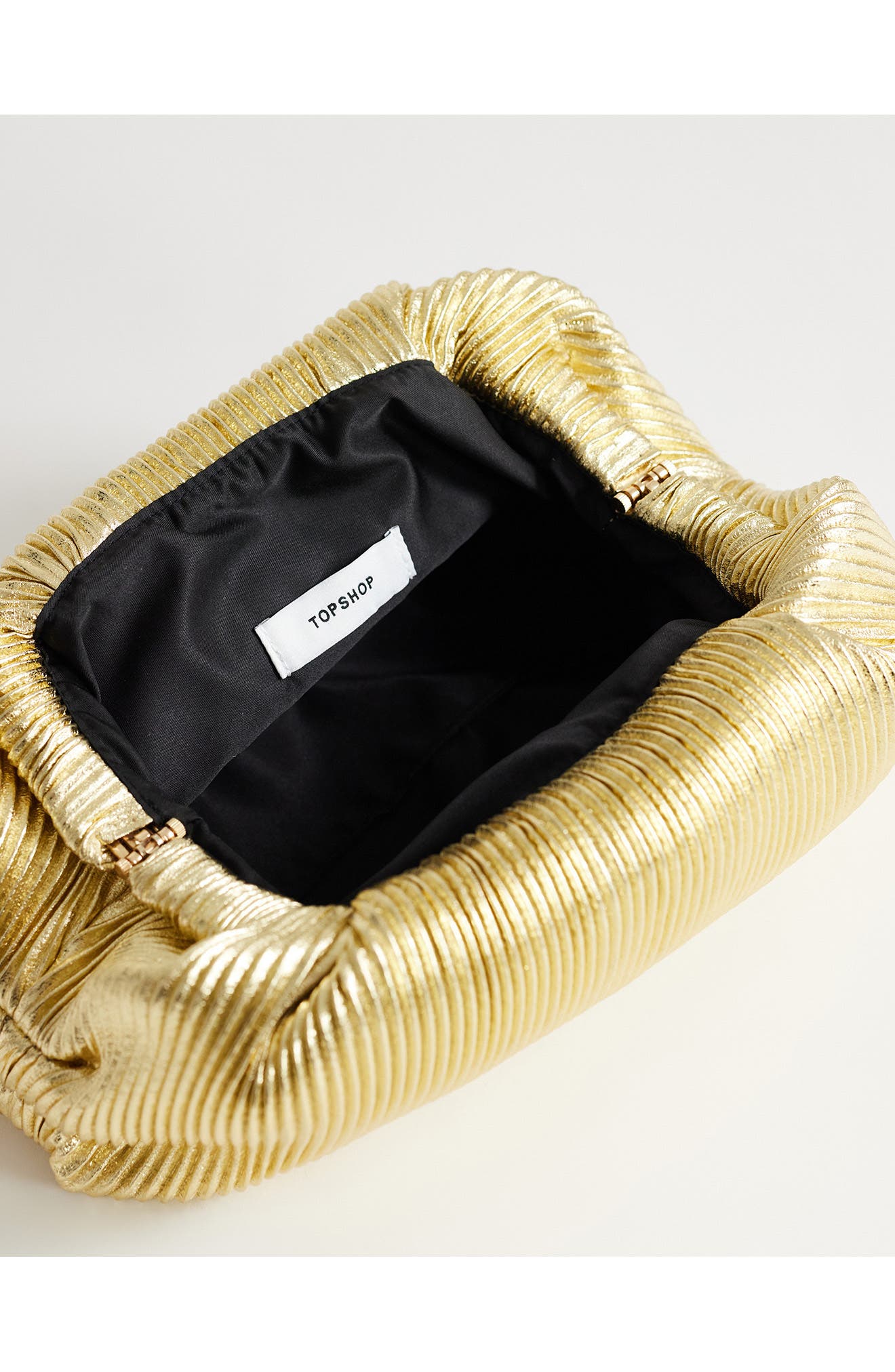 Golde Medium Faux Leather Clutch, Alternate, color, GOLD