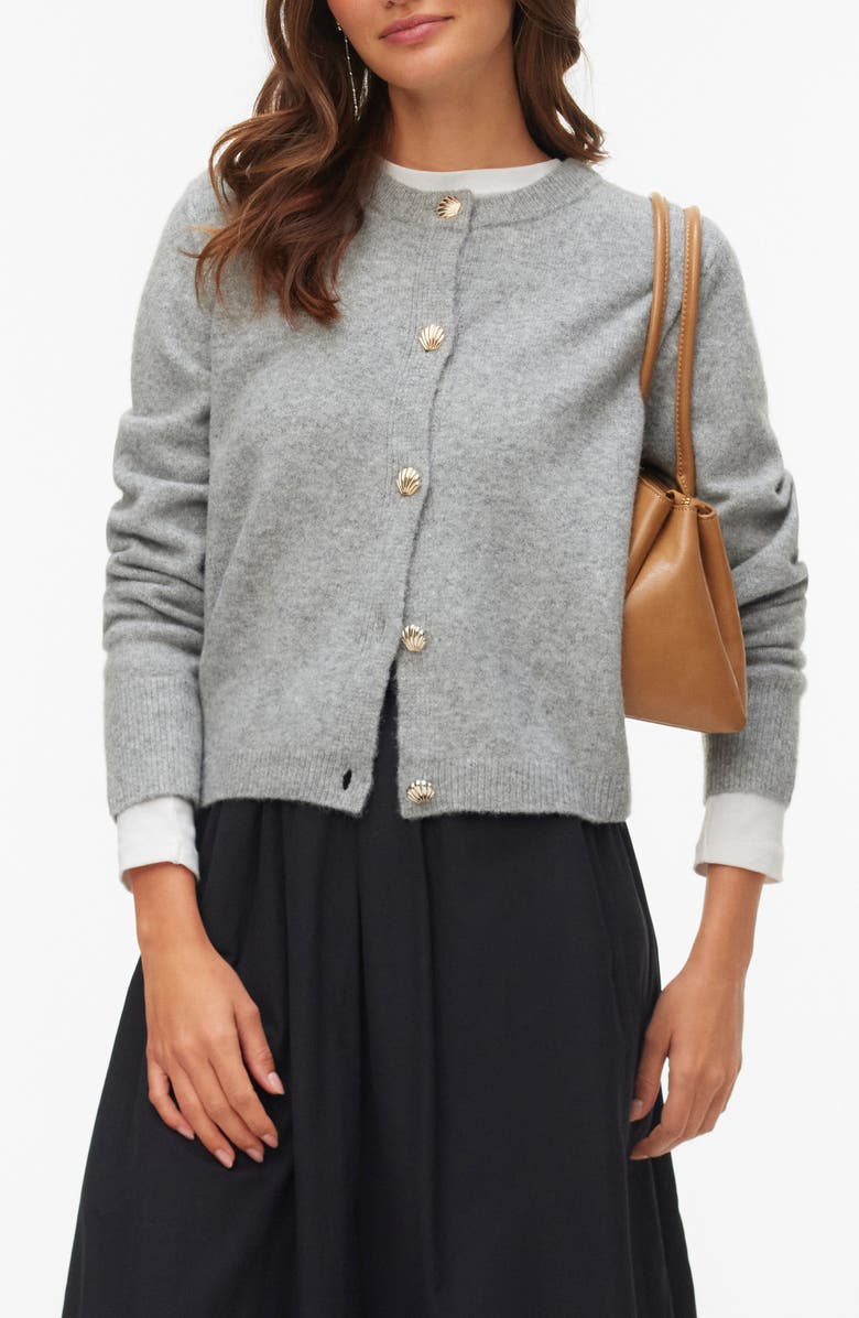VERO MODA Fiona Long Sleeve Cardigan, Main, color, Light Grey Melange