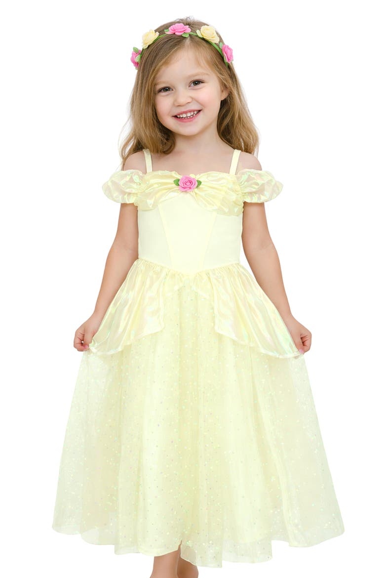 Kids' Princess Dress & Headband Set, Alternate, color, YELLOW