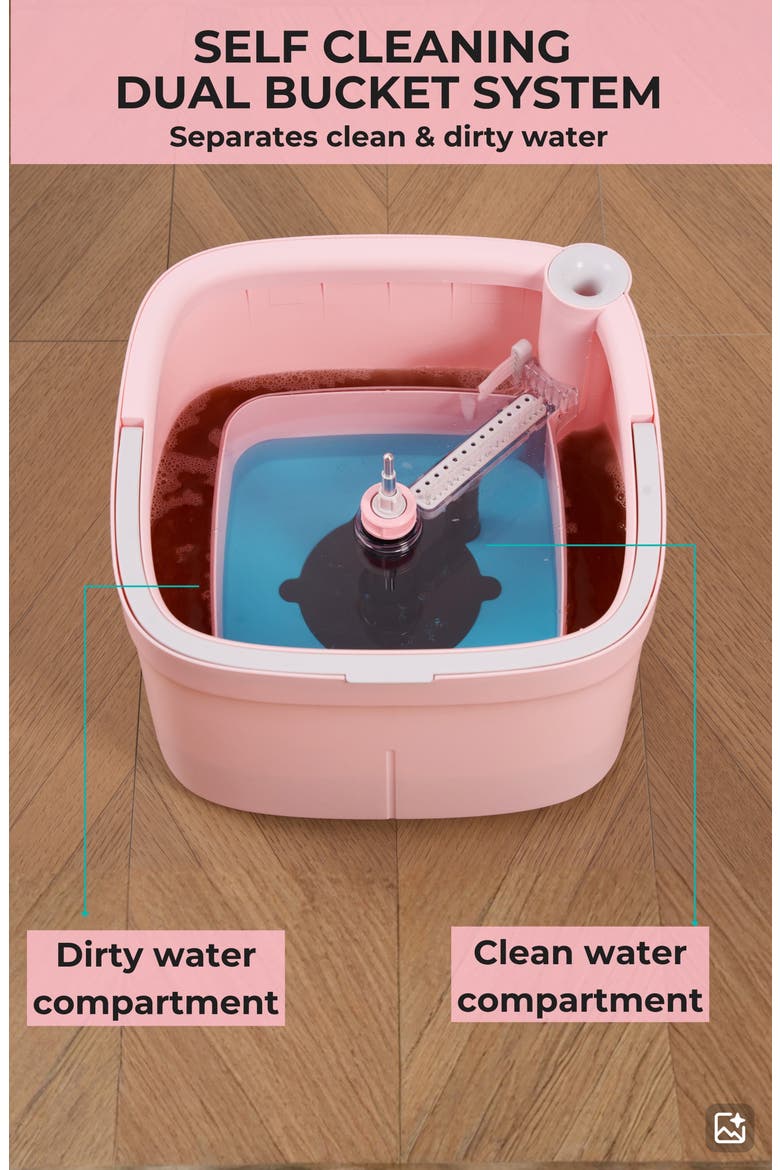 TrueClean Mop & Bucket System, Alternate, color, ROSE