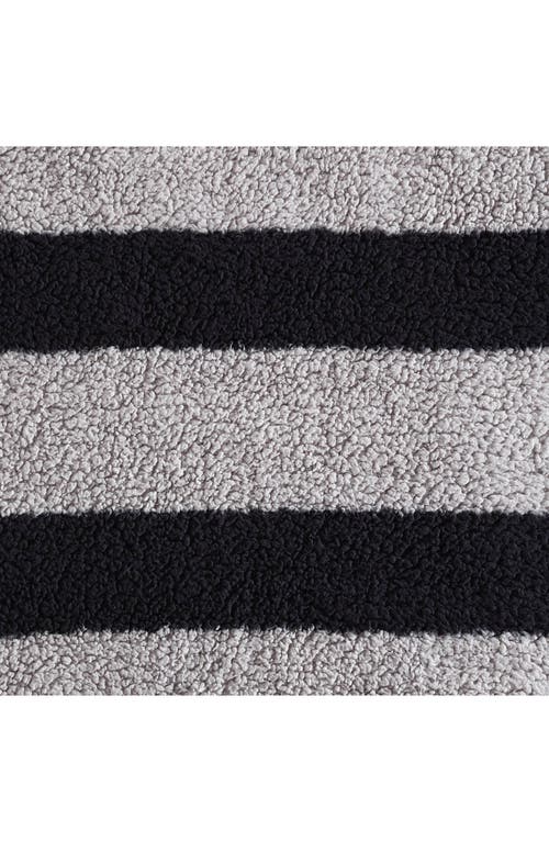 Shop Nautica Lawndale Faux Shearling Throw Blanket In Black/grey