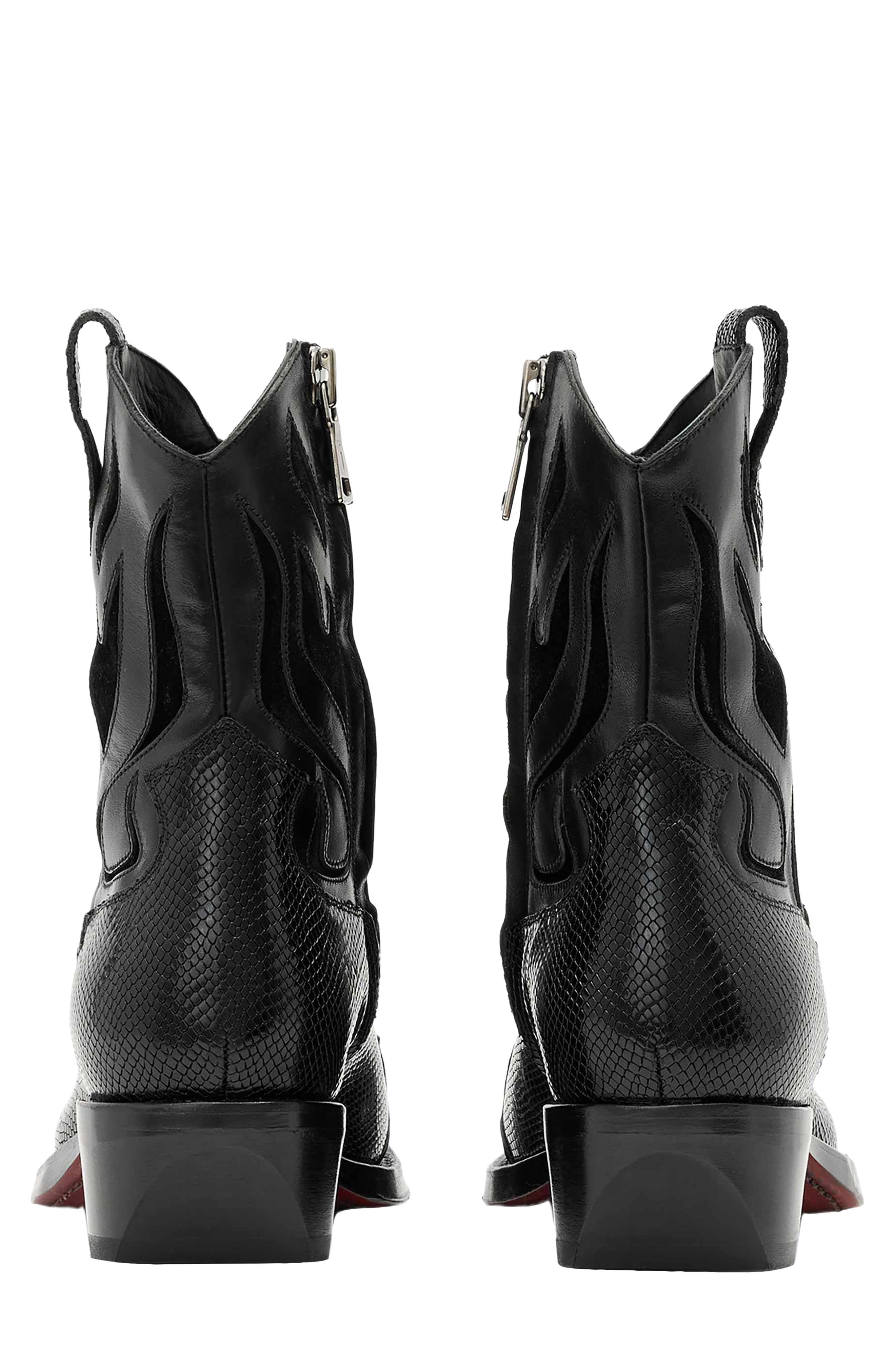 Walker Leather Western Boot, Alternate, color, BLACK