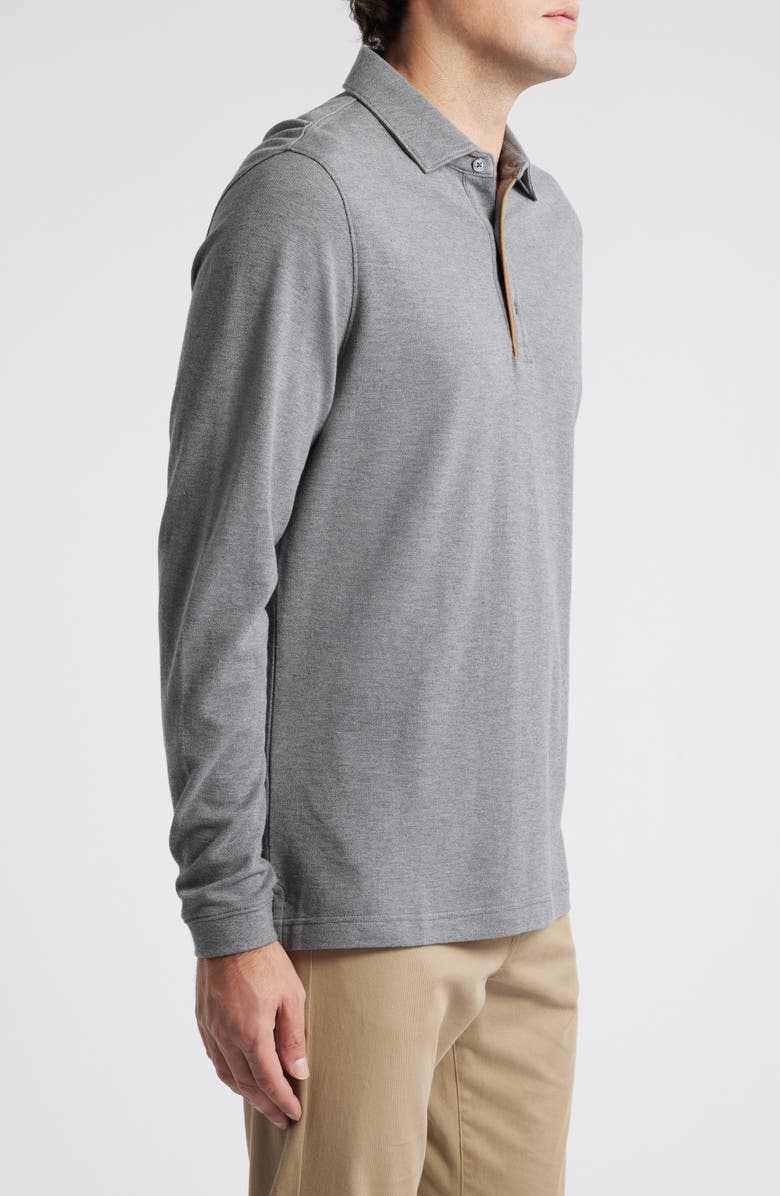Scott Barber Long Sleeve Cotton & Wool Piqué Polo, Alternate, color, 