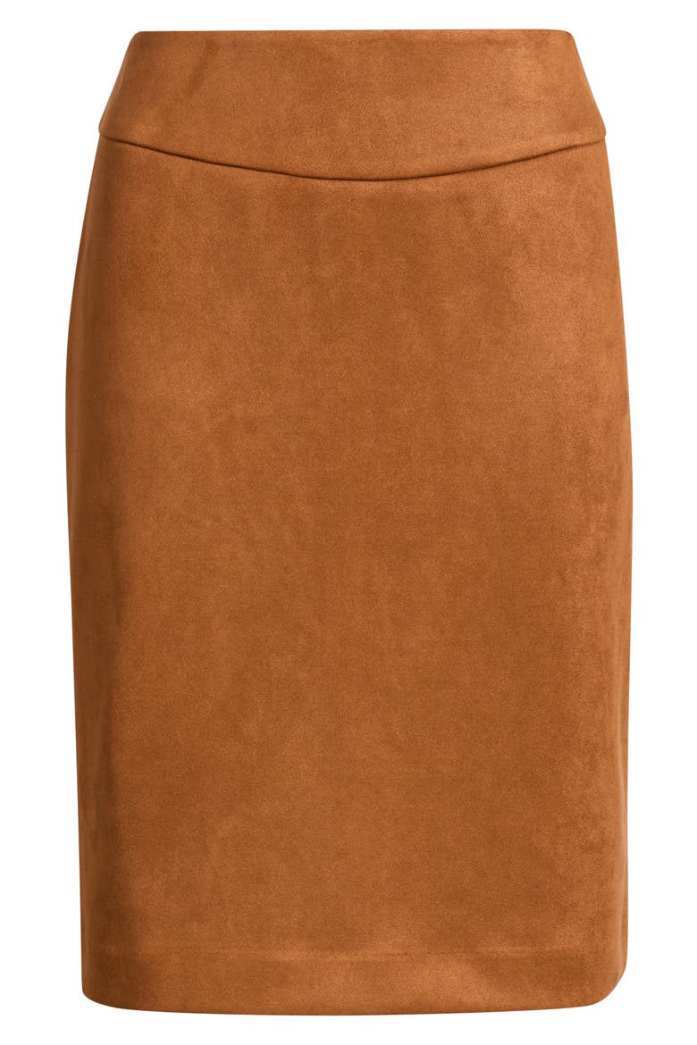 Faux Suede Pencil Skirt, Alternate, color, LUGGAGE