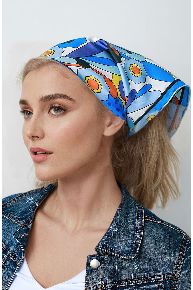 Silk Scarf Of Ocean Imagination, Alternate, color, Blue