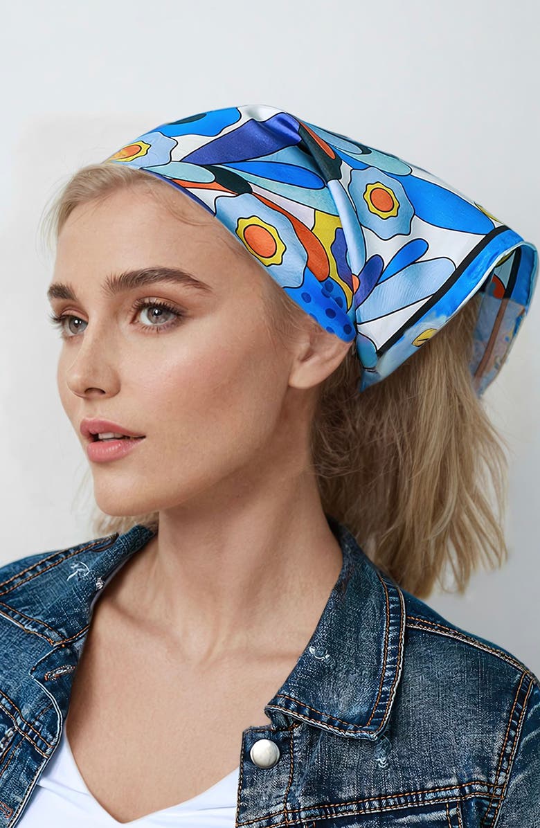 Jessie Zhao New York Silk Scarf Of Ocean Imagination, Alternate, color, Blue