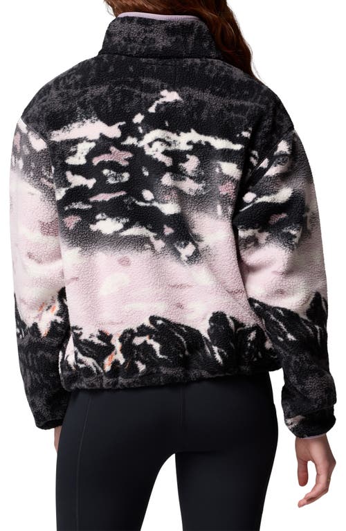 Columbia Helvetia Ii Print Crop Fleece Pullover In Black