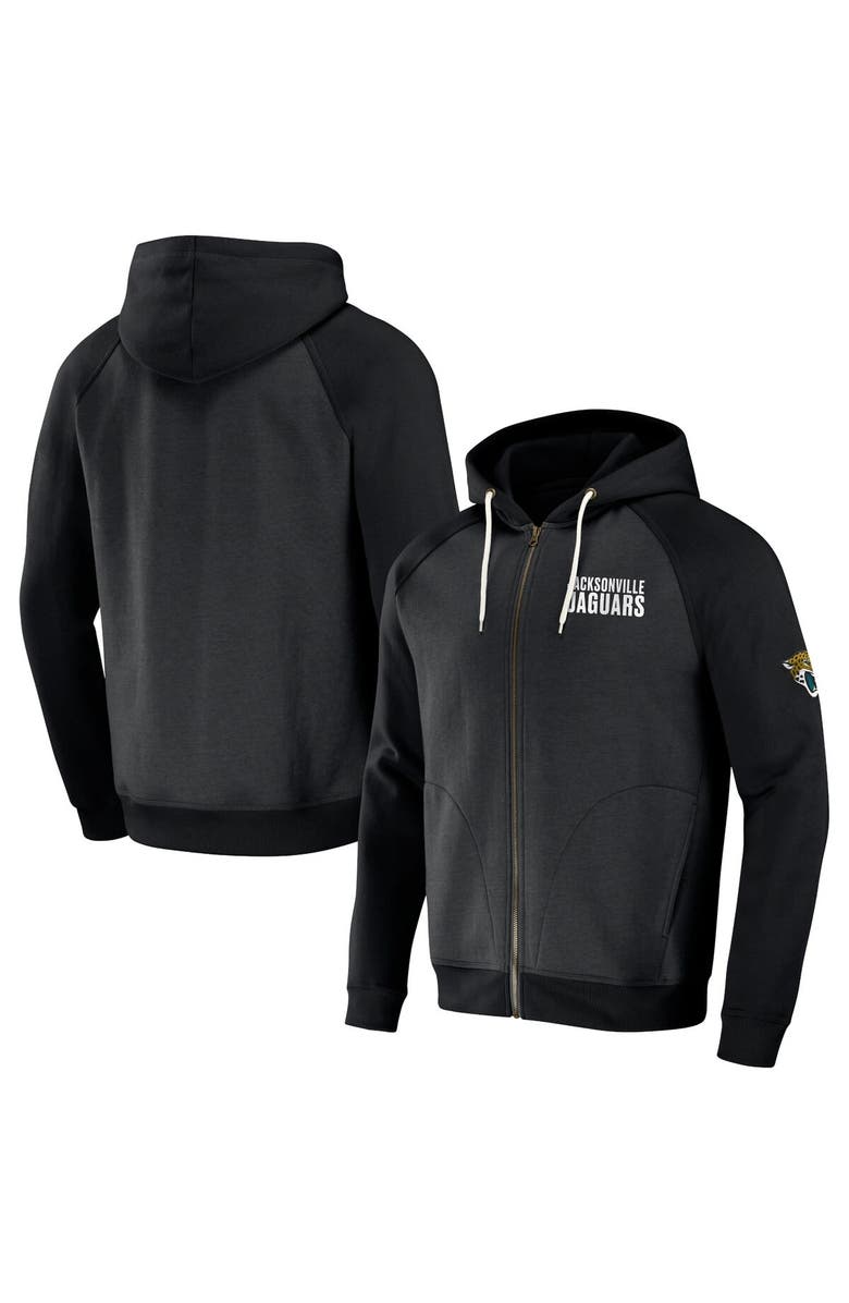 NFL X DARIUS RUCKER Men's NFL x Darius Rucker Collection by Fanatics Black Jacksonville Jaguars Raglan Full-Zip Hoodie, Main, color, 