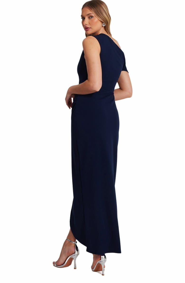 QUIZ One Shoulder Scuba Crepe Asymmetric Maxi Dress, Alternate, color, 