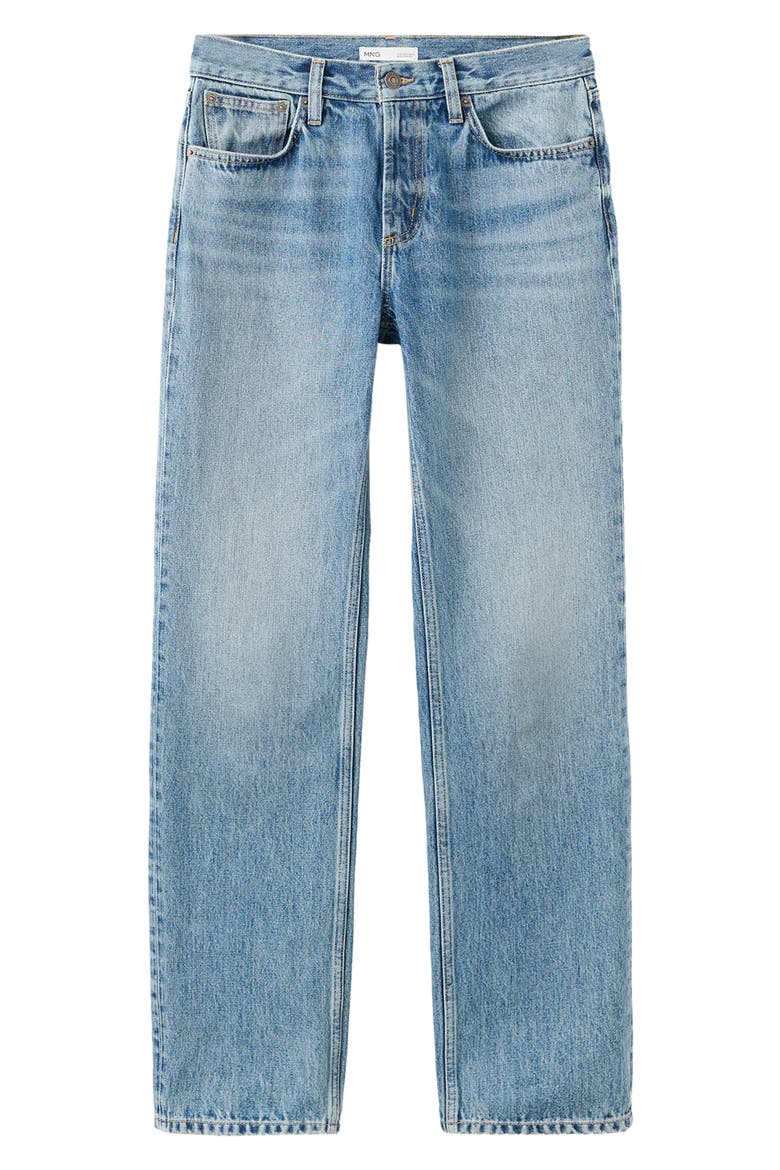 Mid Rise Straight Leg Jeans, Alternate, color, MEDIUM BLUE
