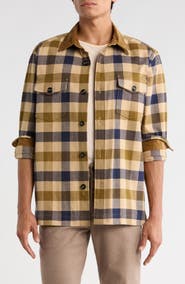 Brooks Brothers Corduroy Collar Plaid Shirt Jacket