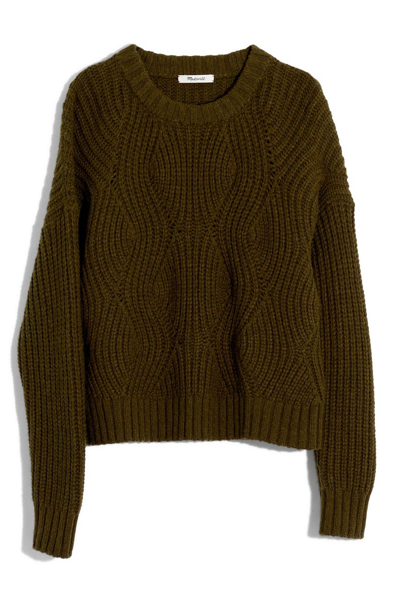 Madewell Everett Cable Knit Sweater, Alternate, color,