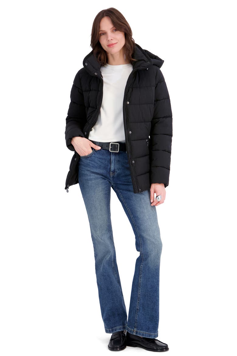 June Hooded Puffer Jacket, Alternate, color, BLACK