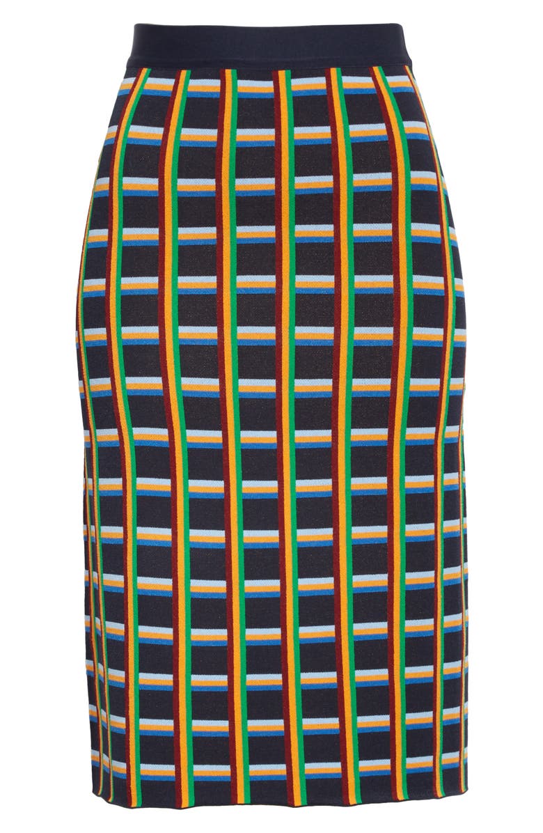 Tory Sport by Tory Burch Tory Sport Circuit Plaid Knit Skirt, Alternate, color, 
