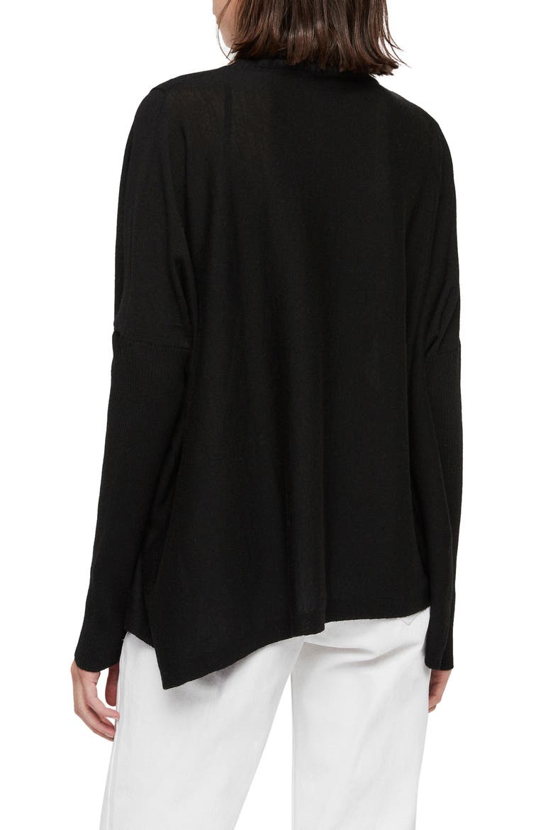 Koko Merino Wool Turtleneck Wrap Sweater, Alternate, color, BLACK/BLACK
