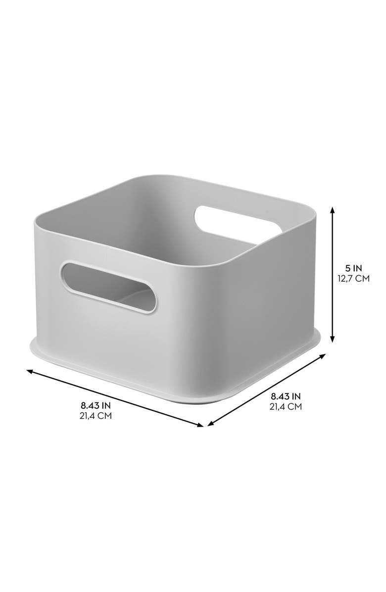 iDesign Storage Bins with Handles - Organize Kitchen, Bathroom, or Home Office - Set of 4 - Gray, Alternate, color, Gray