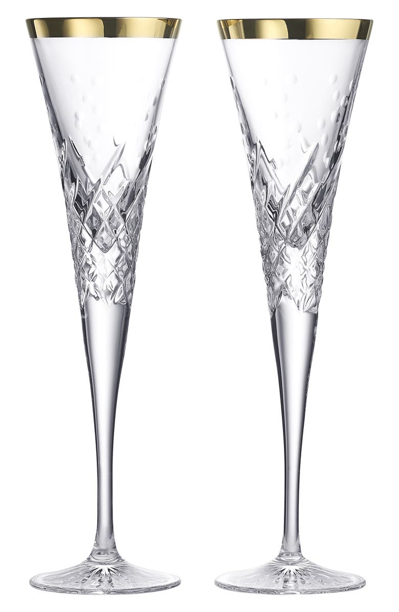 Waterford Celebrations Set of 2 Crystal Toasting Flutes, Main, color,