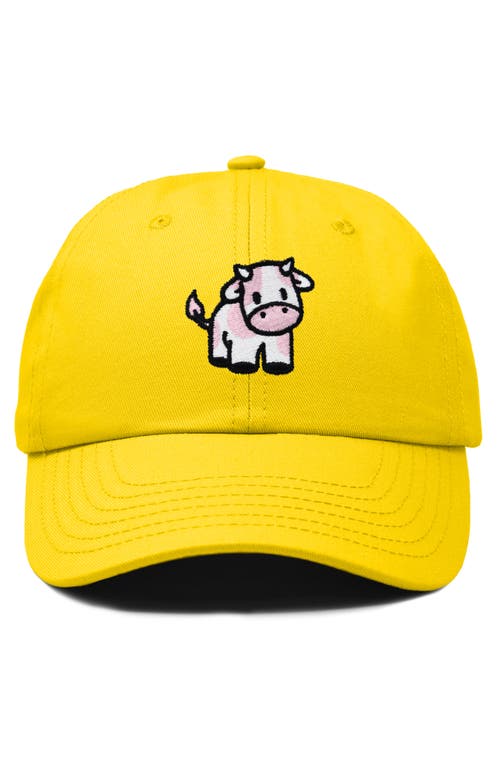 Dalix Strawberry Cow Embroidered Cap In Gold