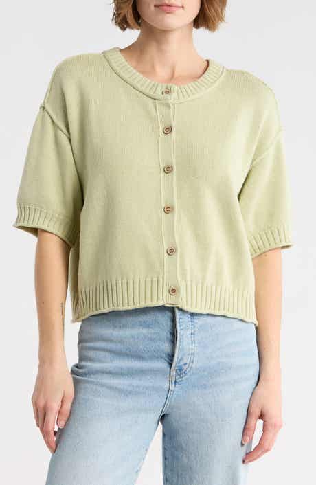 Blu Pepper Short Sleeve Button Front Cardigan