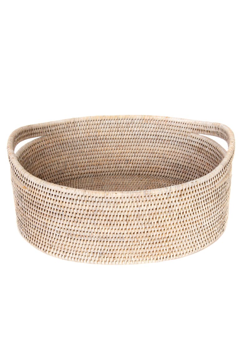 Artifacts Rattan Oval Basket, Alternate, color, White Wash