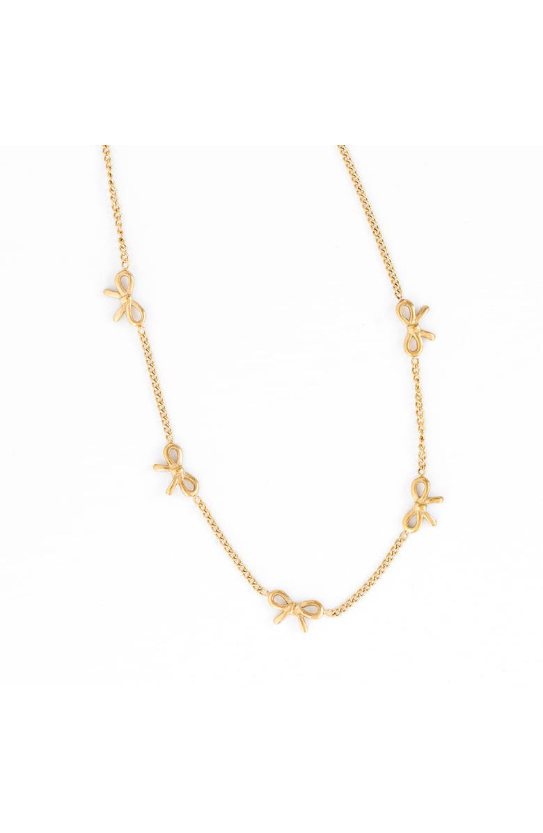Pip Pop Bow Repeat Necklace, Main, color, Gold