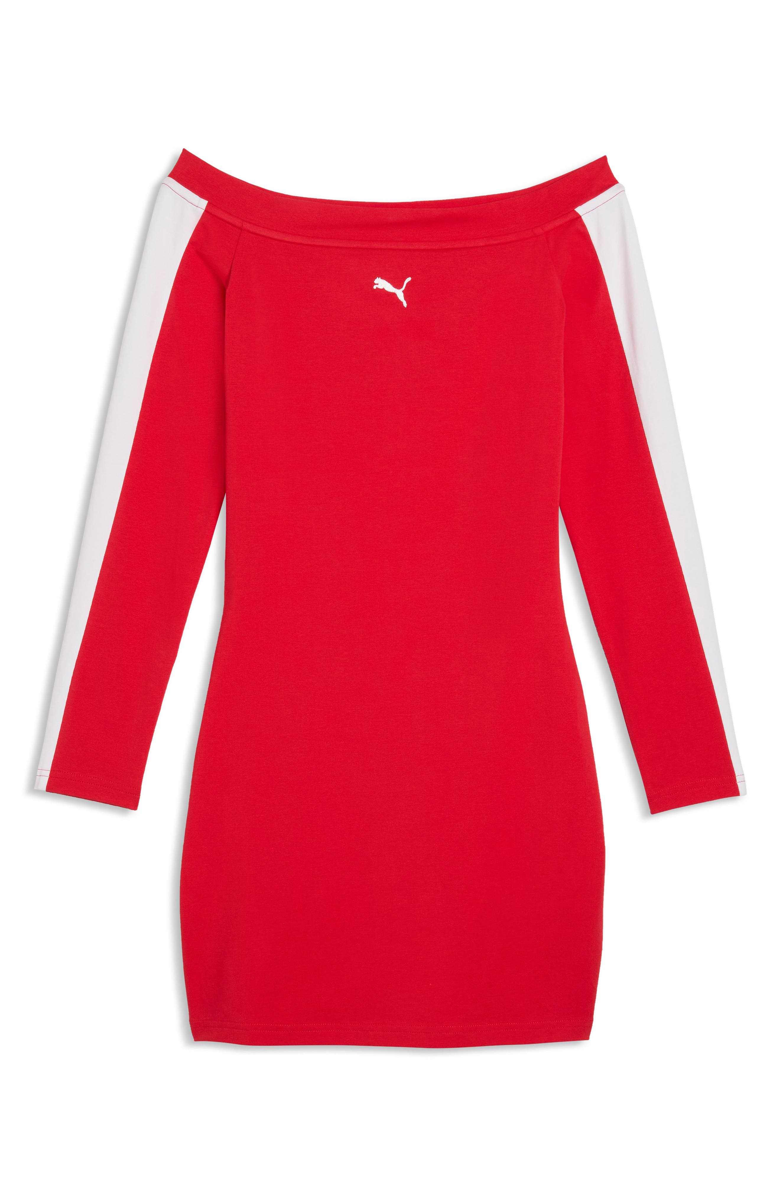 PUMA T7 Off the Shoulder Bodycon Dress (Women) | Nordstrom