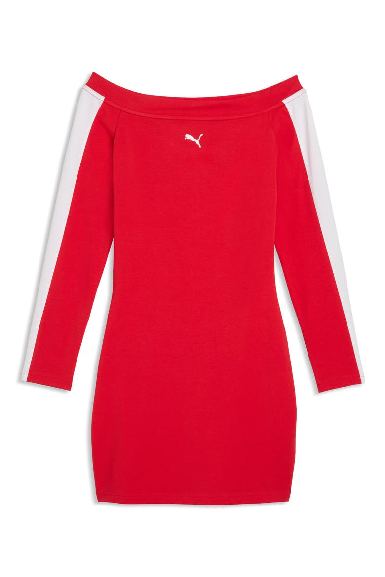T7 Off the Shoulder Bodycon Dress, Alternate, color, FOR ALL TIME RED
