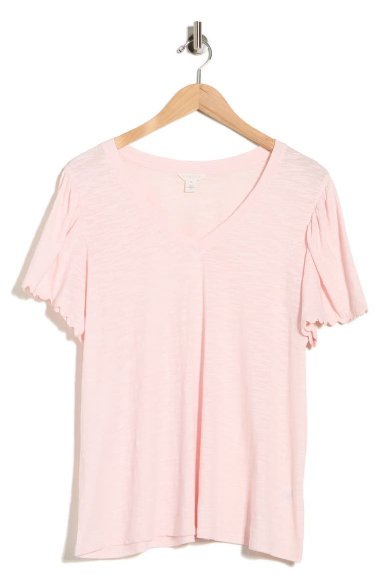 Scallop Trim T-Shirt, Alternate, color, PINK BALM