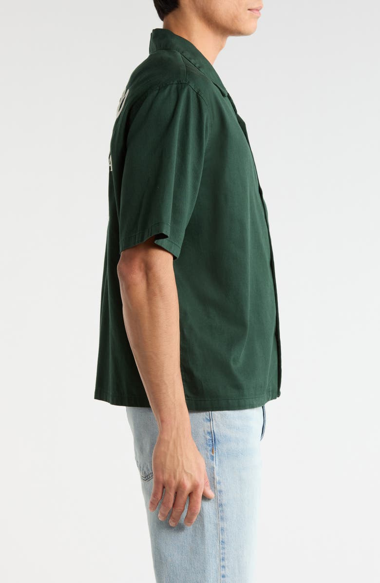 PacSun Embroidered Graphic Camp Shirt, Alternate, color, Green