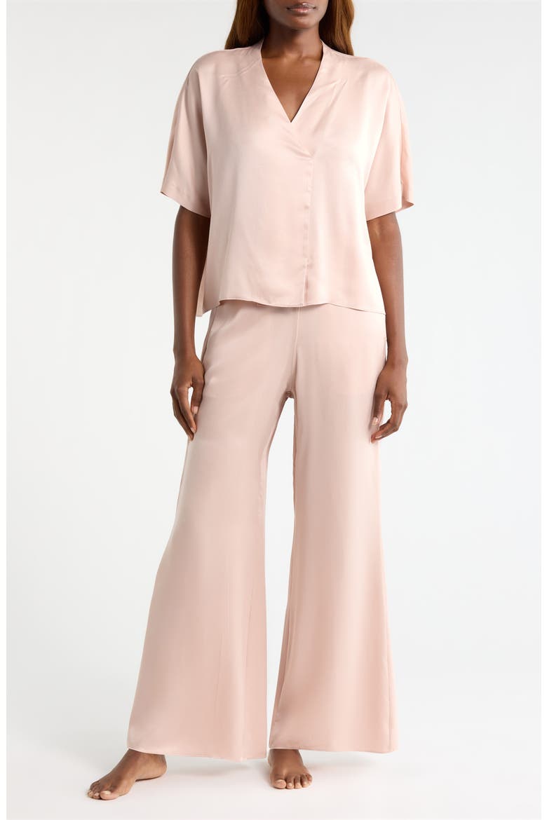 Washable Silk Crossover Pajamas, Main, color, DELICATE PINK