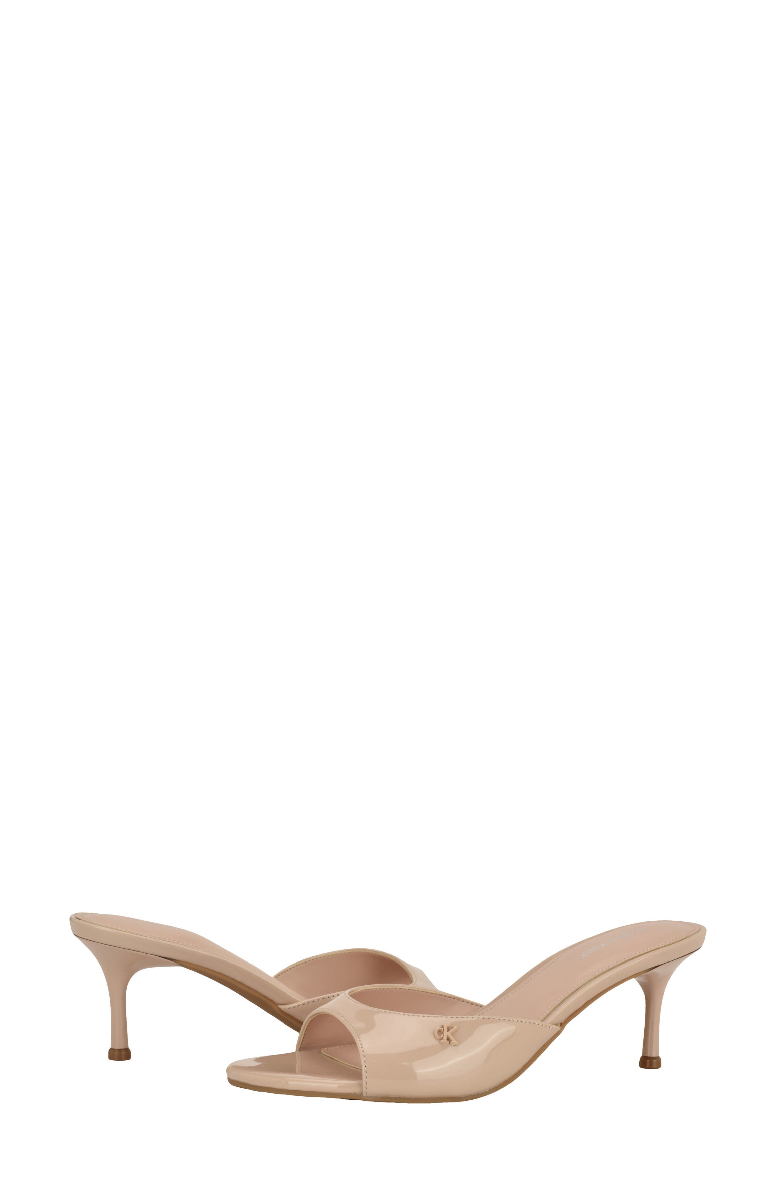 Vixie Slide Sandal, Alternate, color, LIGHT NATURAL PATENT