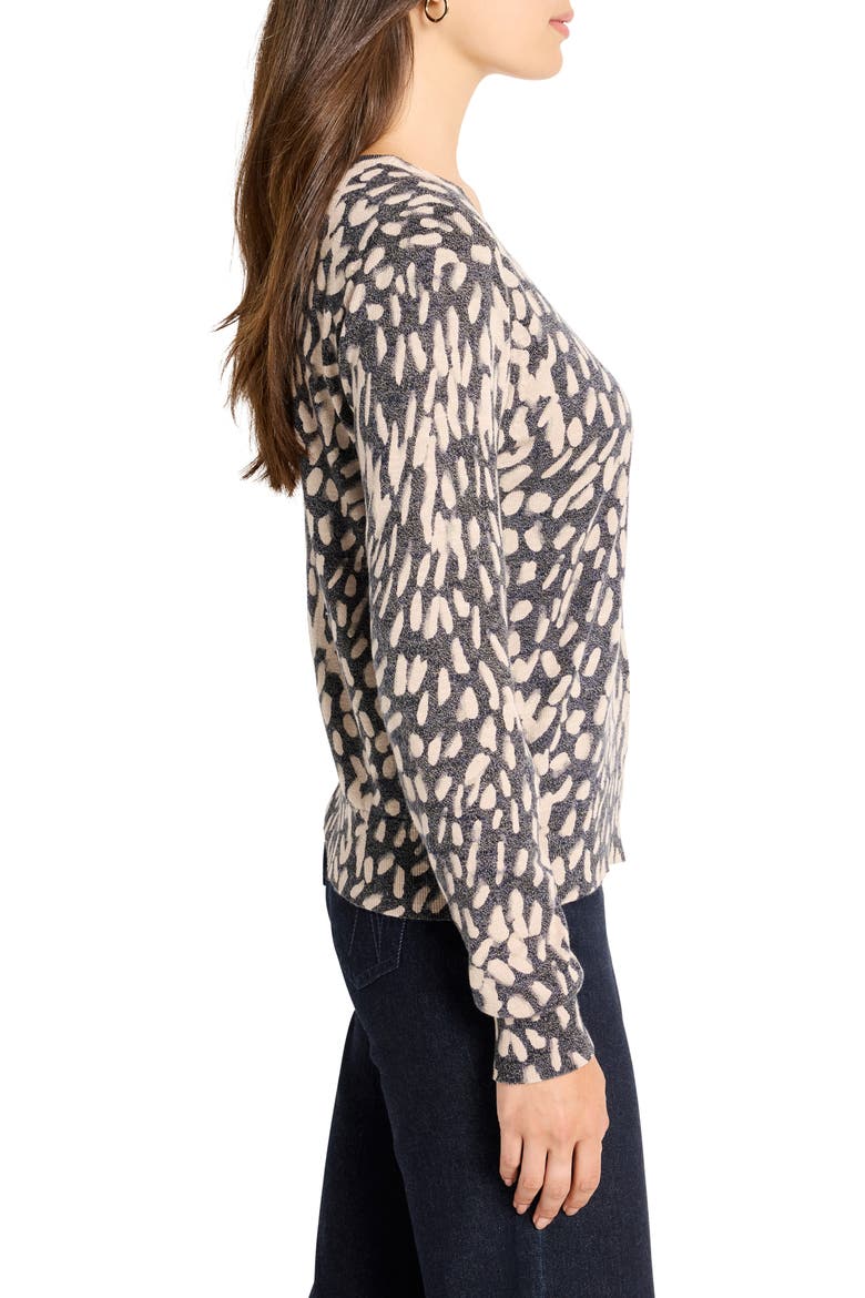 Wild Dot Cotton Blend Cardigan, Alternate, color, NEUTRAL MULTI