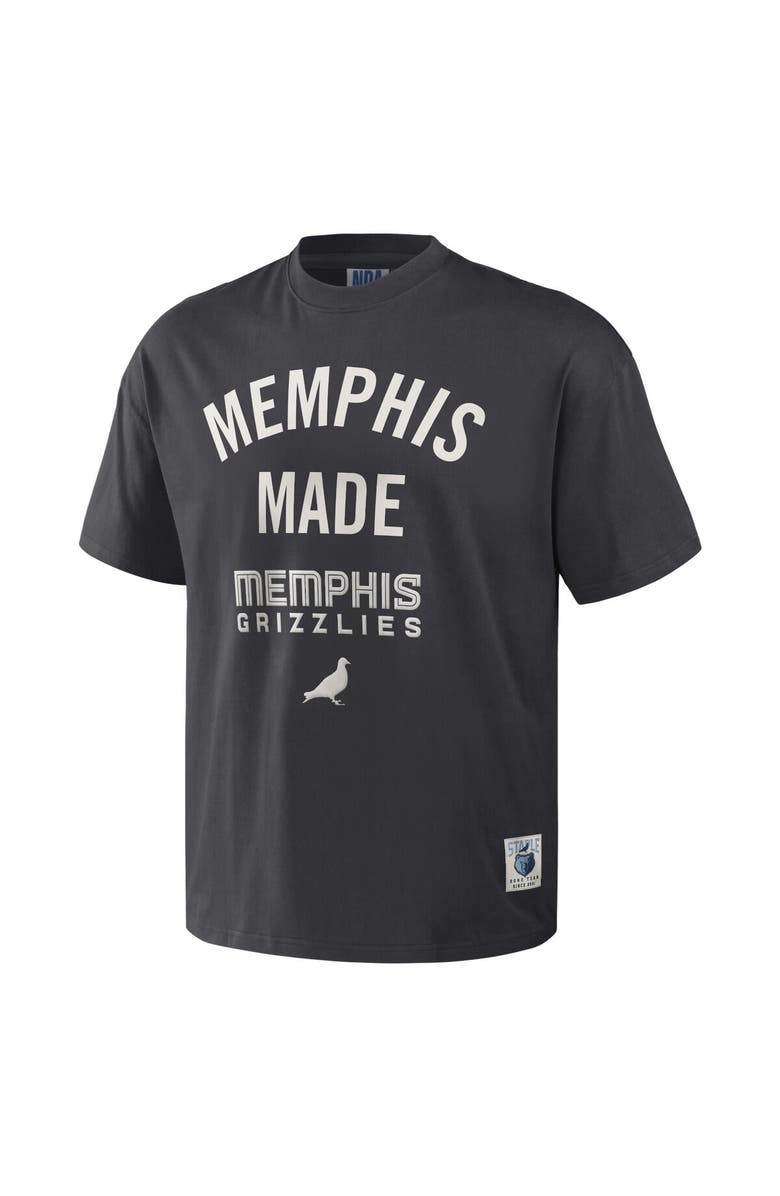 STAPLE Men's NBA x Staple Anthracite Memphis Grizzlies Heavyweight Oversized T-Shirt, Alternate, color, 