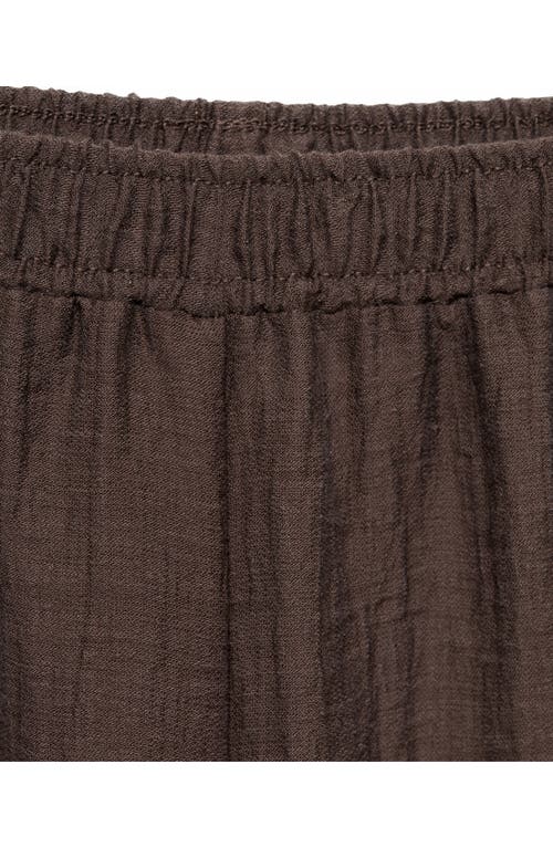 Mango Elastic Waist Lyocell Blend Pants In Brown
