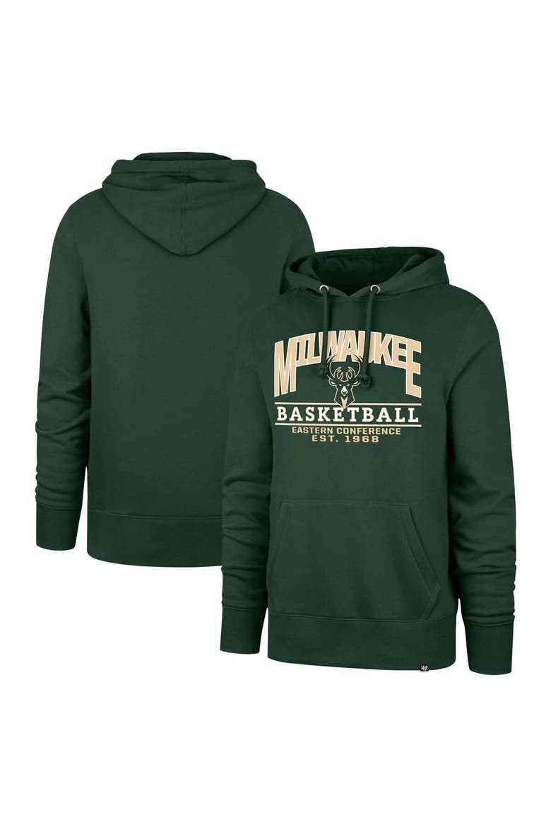 Unisex '47  Hunter Green Milwaukee Bucks Good Call Headline Pullover Hoodie, Alternate, color, Hunter Green