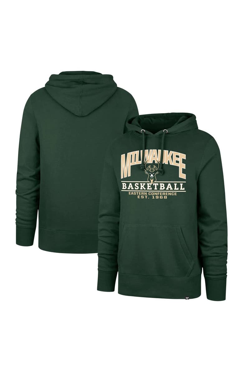 '47 Unisex '47 Hunter Green Milwaukee Bucks Good Call Headline Pullover Hoodie, Alternate, color, Hunter Green