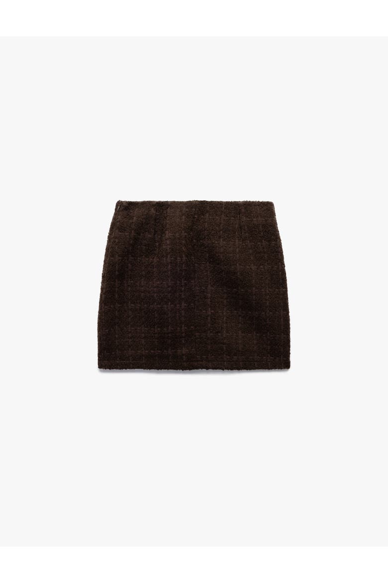 Plaid Tweed Skirt, Alternate, color, BROWN DESIGN