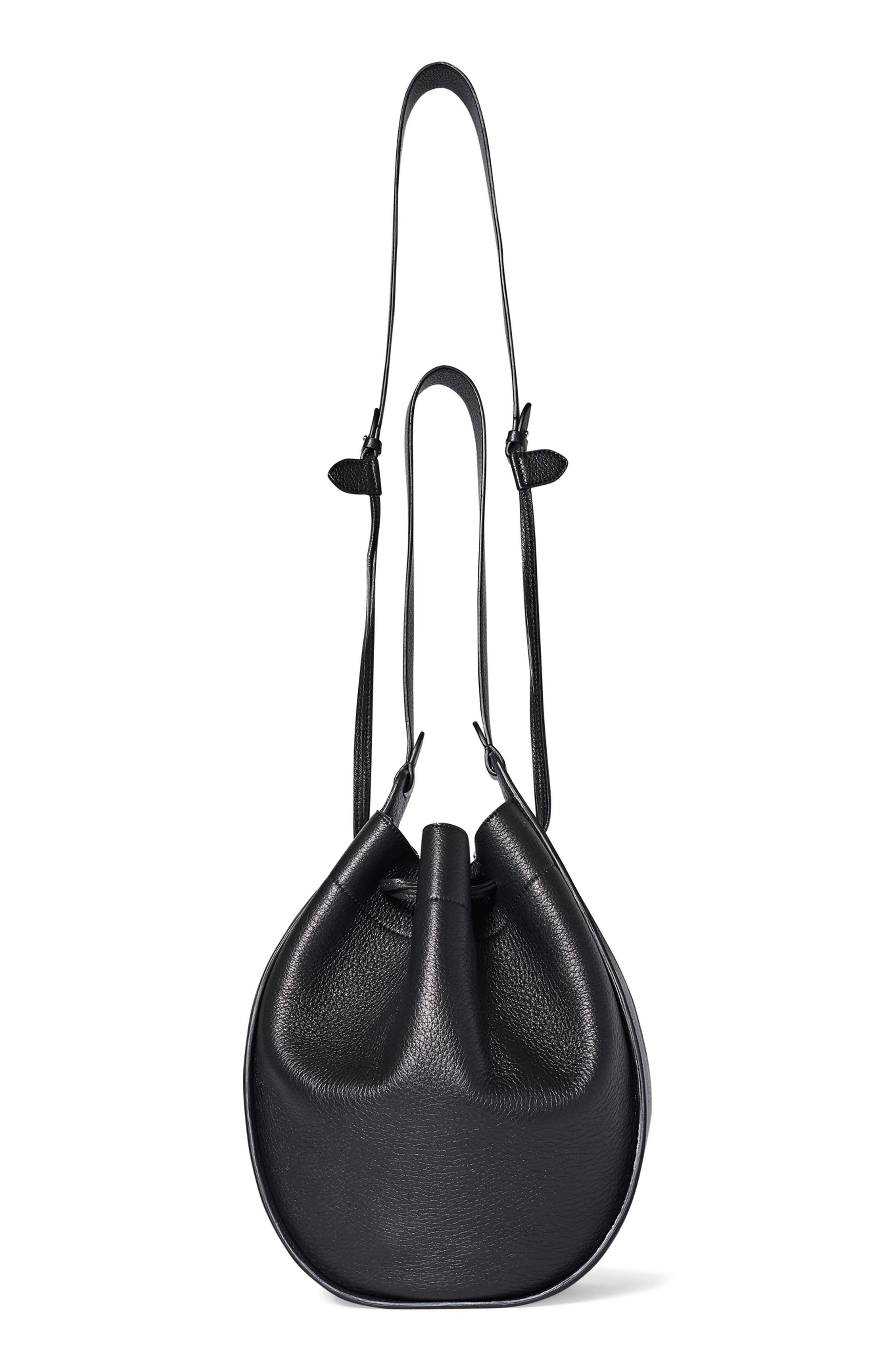 The Row XL Leather Drawstring Hobo Bag, Alternate, color, 