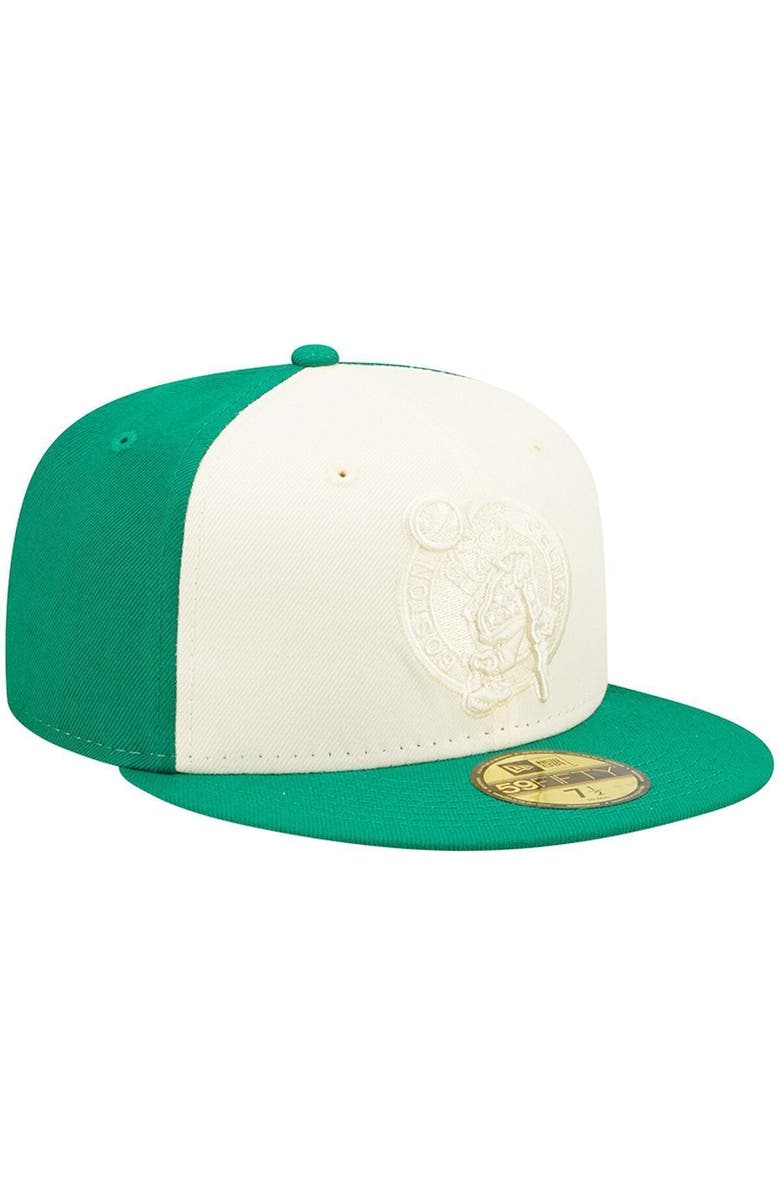 New Era Men's New Era Cream/Kelly Green Boston Celtics Cork Two-Tone 59FIFTY Fitted Hat, Alternate, color, 