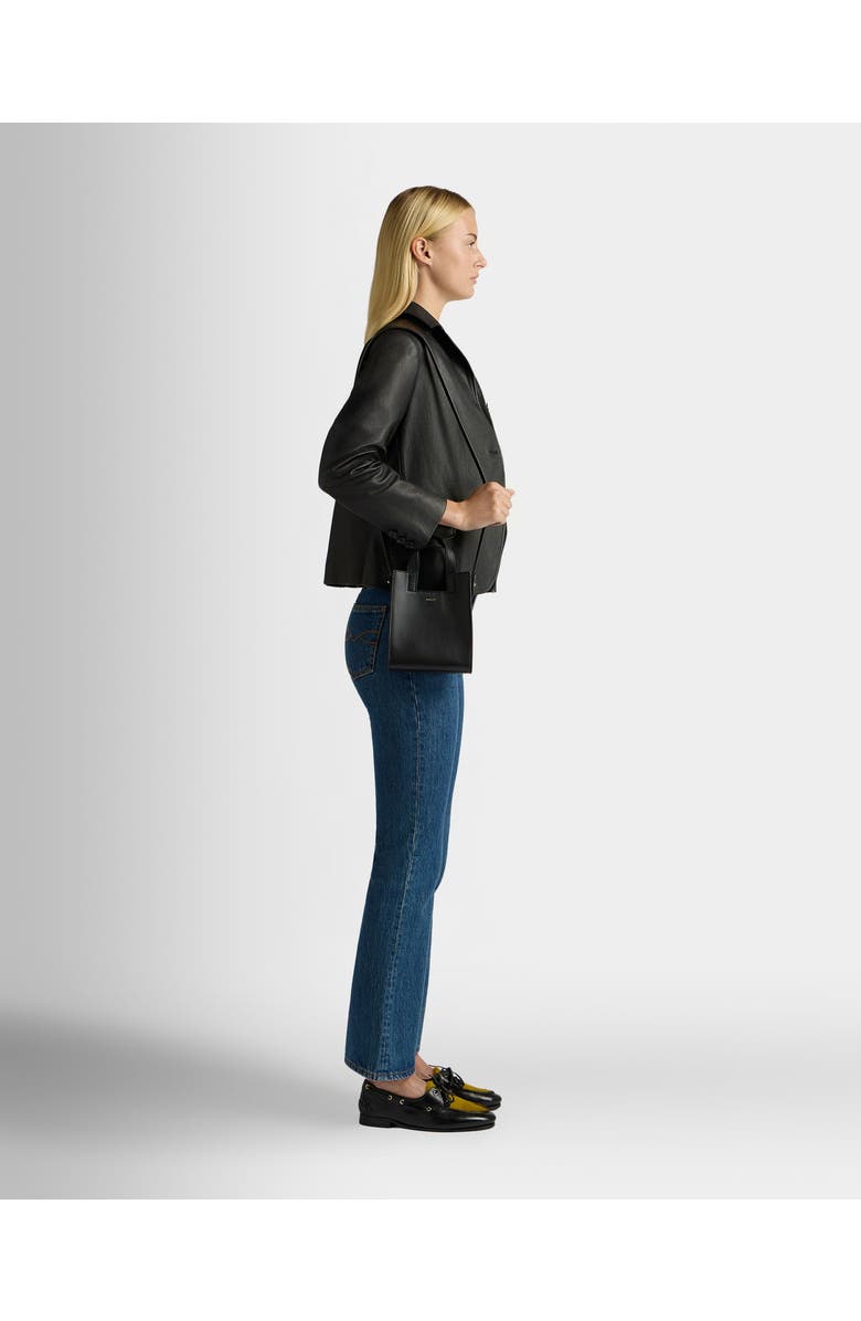 Bally Easy Bally Small Tote Bag in Calf Leather, Alternate, color, Black