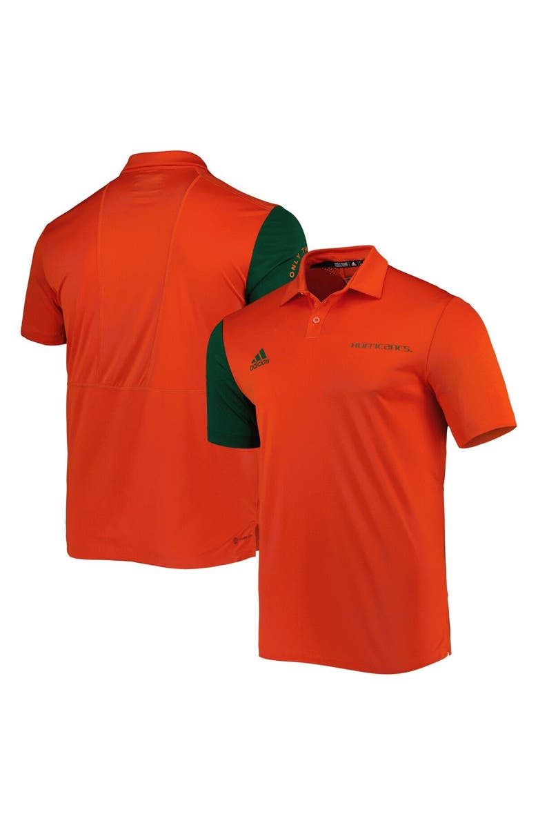 adidas Men's adidas Orange Miami Hurricanes AEROREADY Polo, Main, color, 