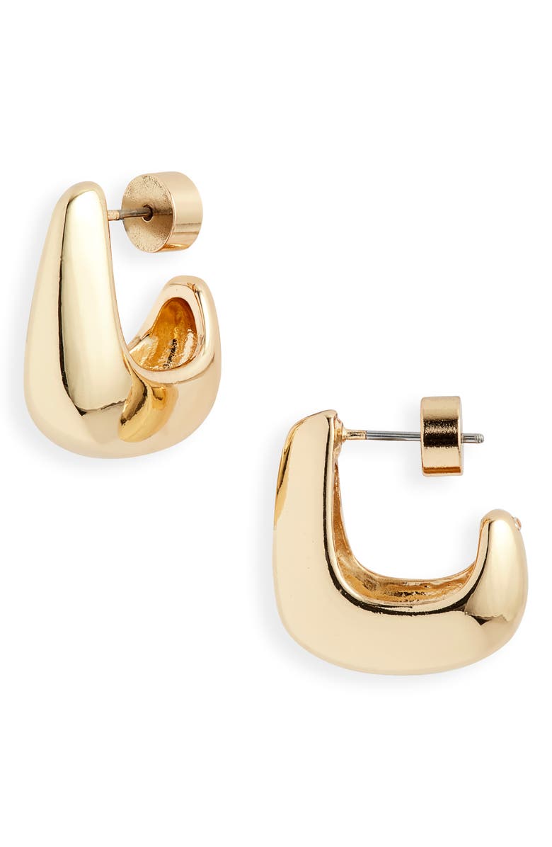 Nordstrom Polished C Hoop Earrings, Main, color, Gold