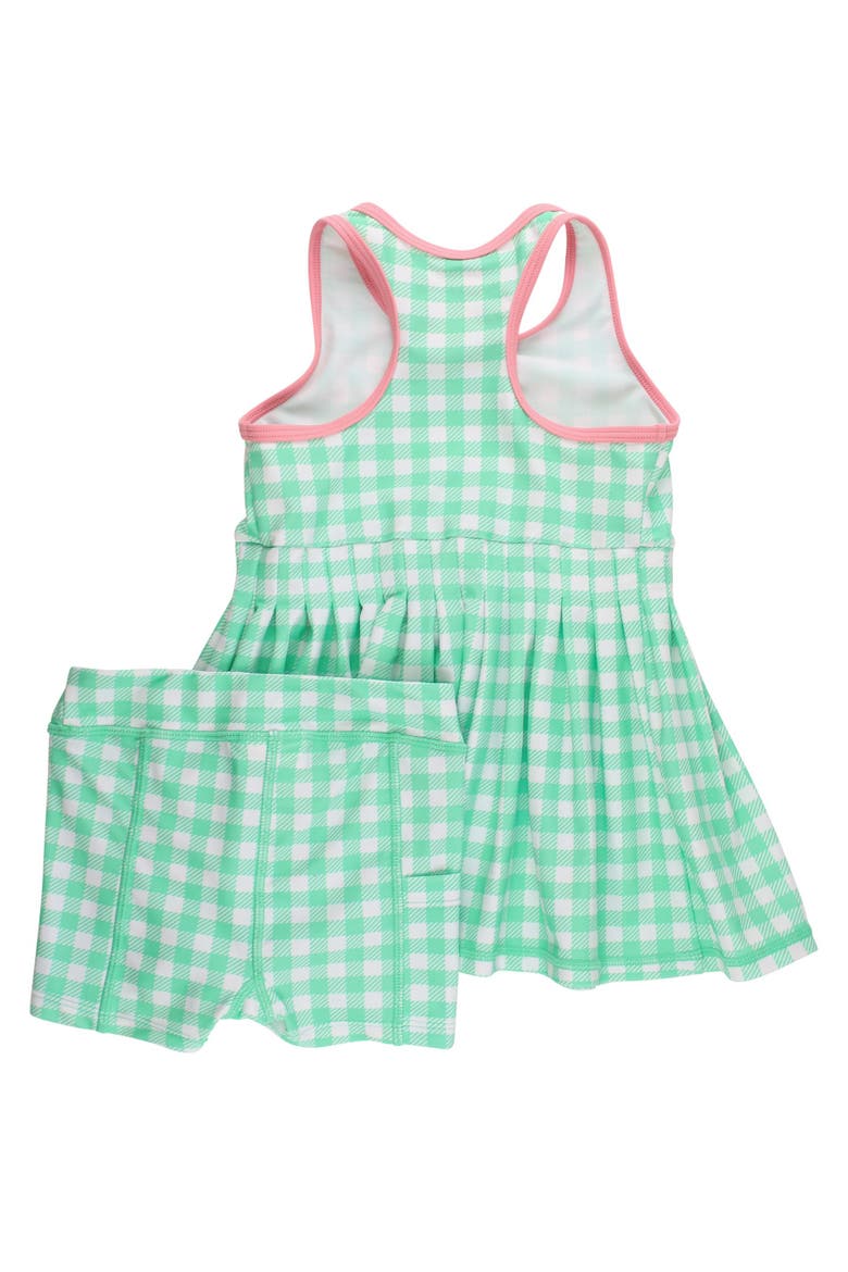 Girls UPF50+ Active Dress & Bike Short Set, Alternate, color, Spring Green Gingham