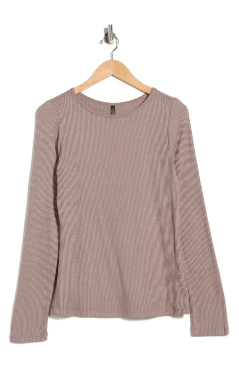 Long Sleeve Ribbed Top (Plus)
